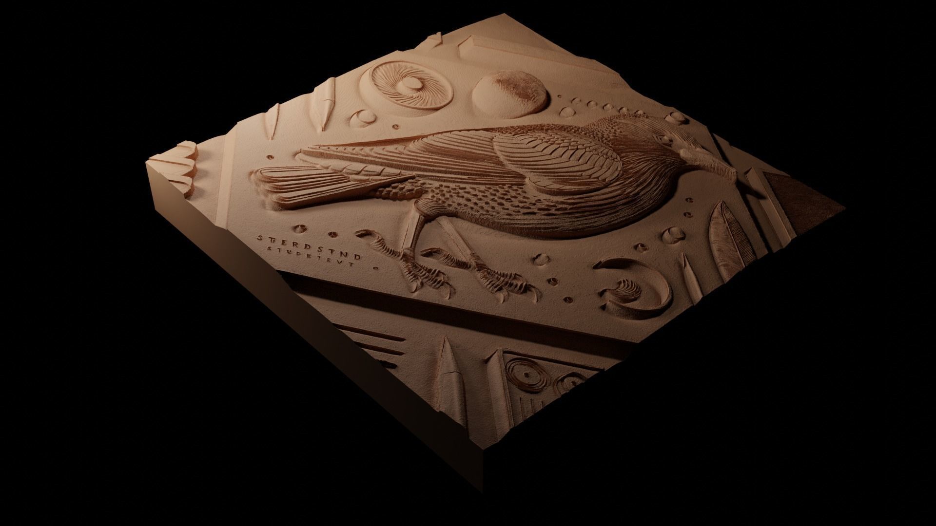 Starling CNC 3d Print High Relief Sand Casting 3D print model_1