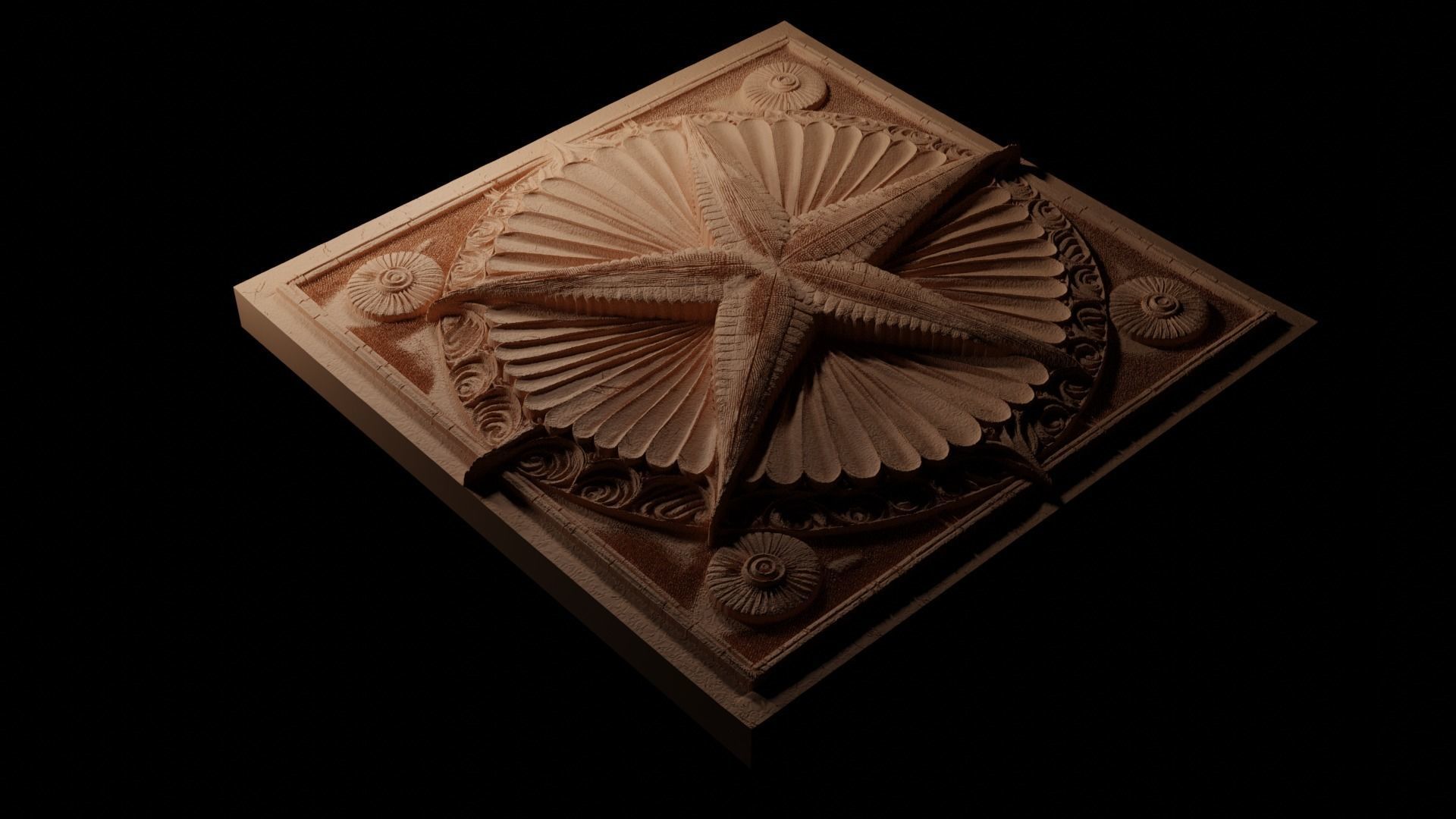 Starfish CNC 3d Print High Relief Sand Casting 3D print model_1