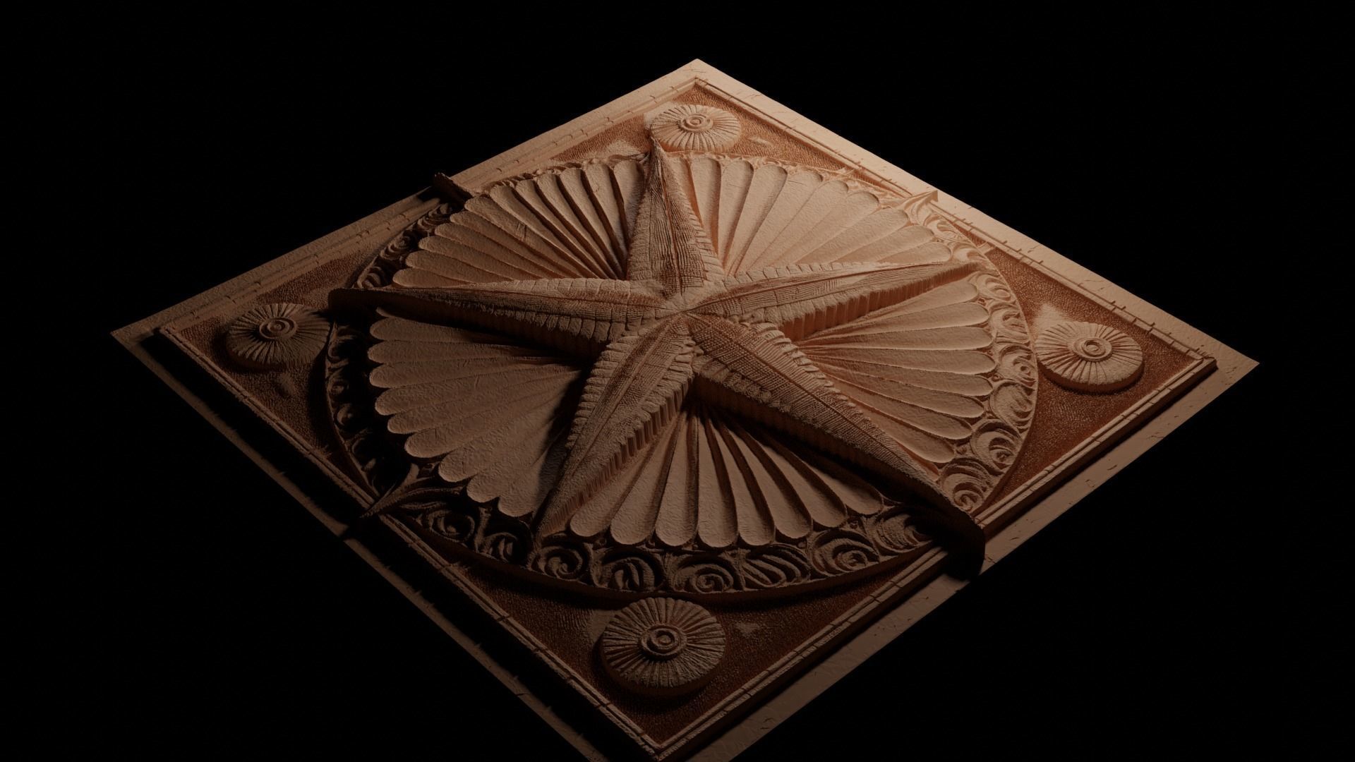 Starfish CNC 3d Print High Relief Sand Casting 3D print model_3