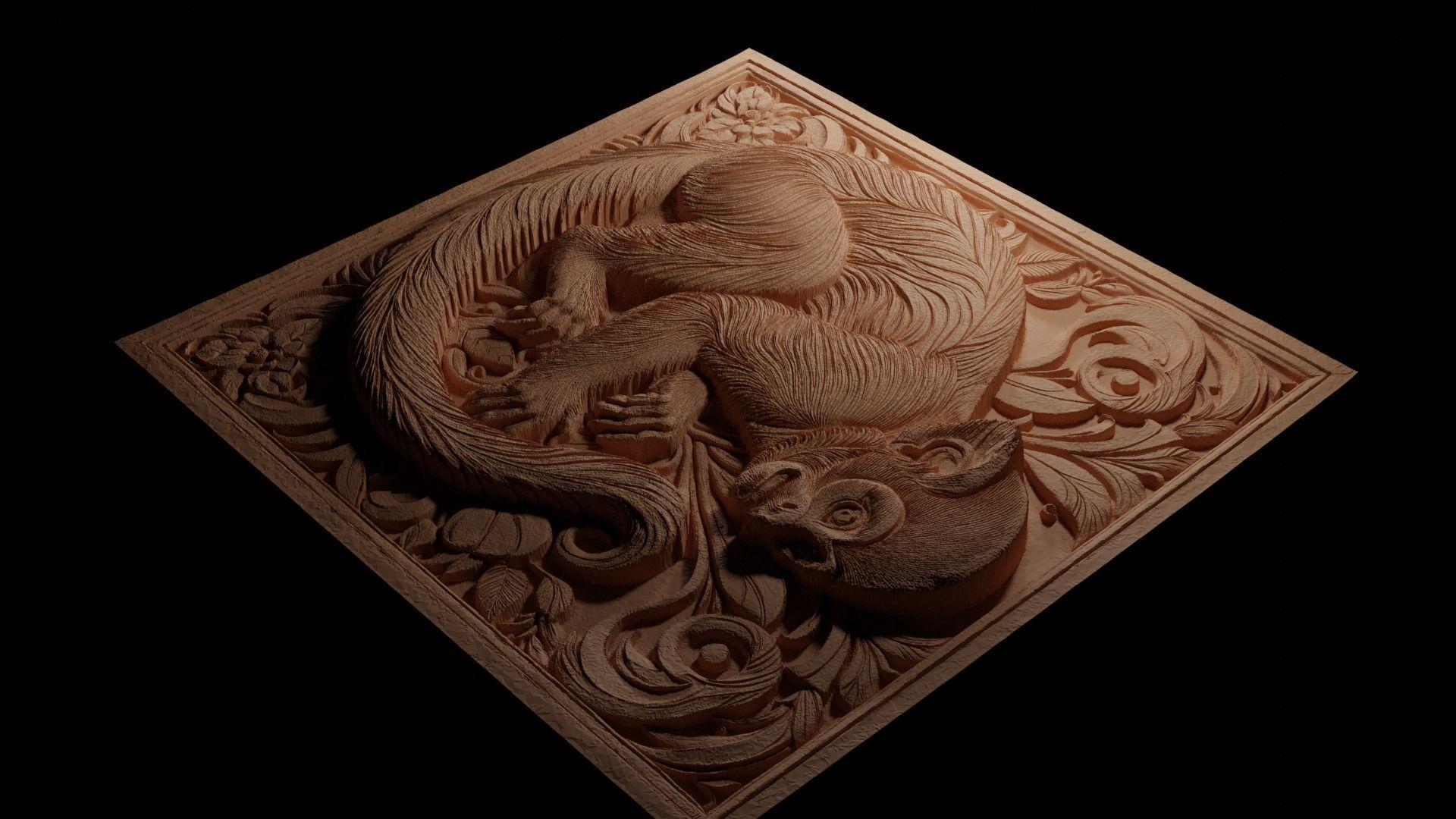 Squirrel Monkey CNC 3d Print High Relief Sand Casting 3D print model_3