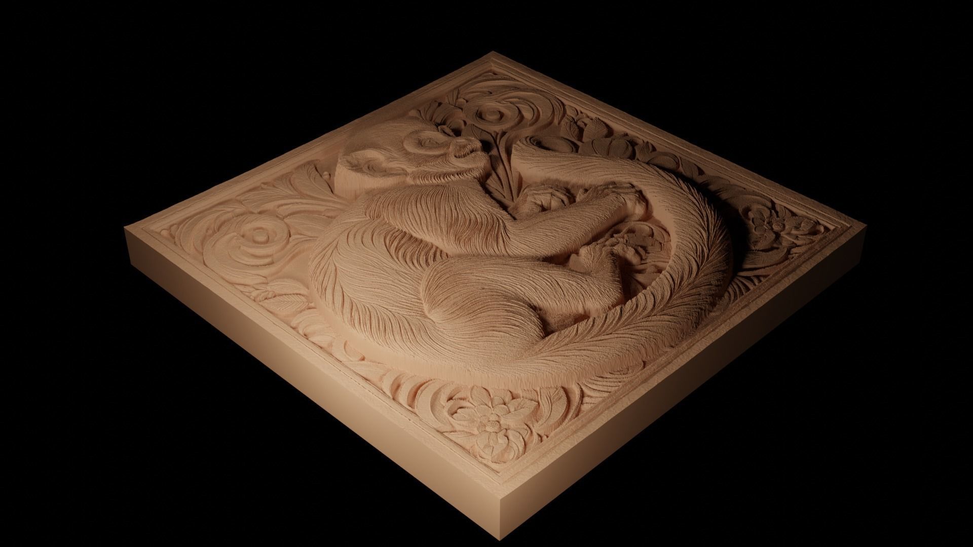 Squirrel Monkey CNC 3d Print High Relief Sand Casting 3D print model_2