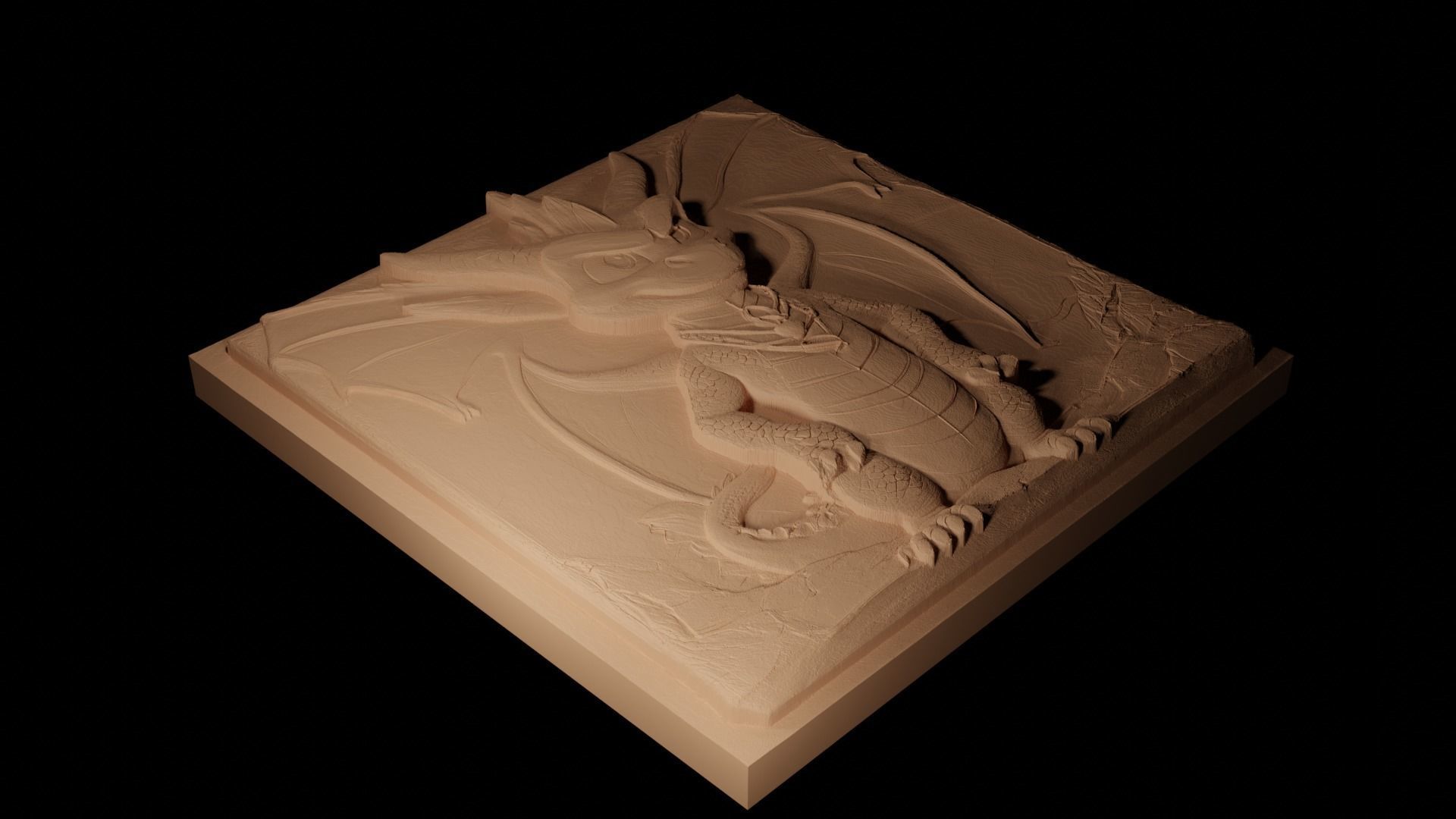 Spyro the Dragon CNC 3d Print High Relief Sand Casting 3D print model_2