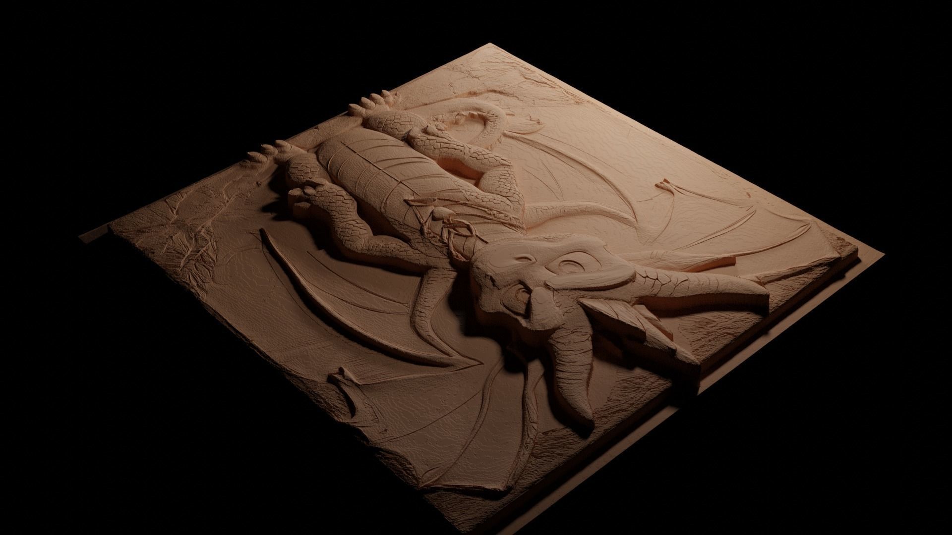 Spyro the Dragon CNC 3d Print High Relief Sand Casting 3D print model_3