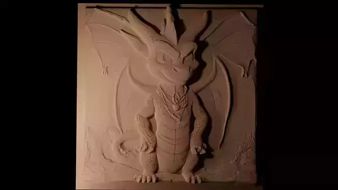 Spyro the Dragon CNC 3d Print High Relief Sand Casting