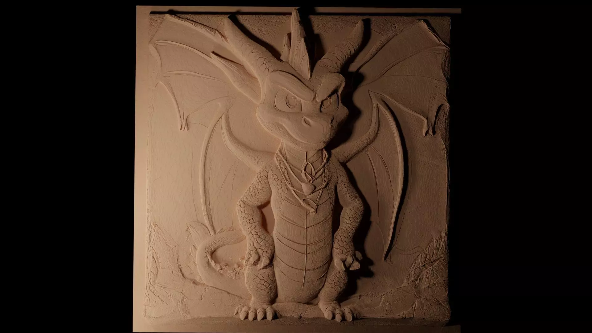 Spyro the Dragon CNC 3d Print High Relief Sand Casting 3D print model_0