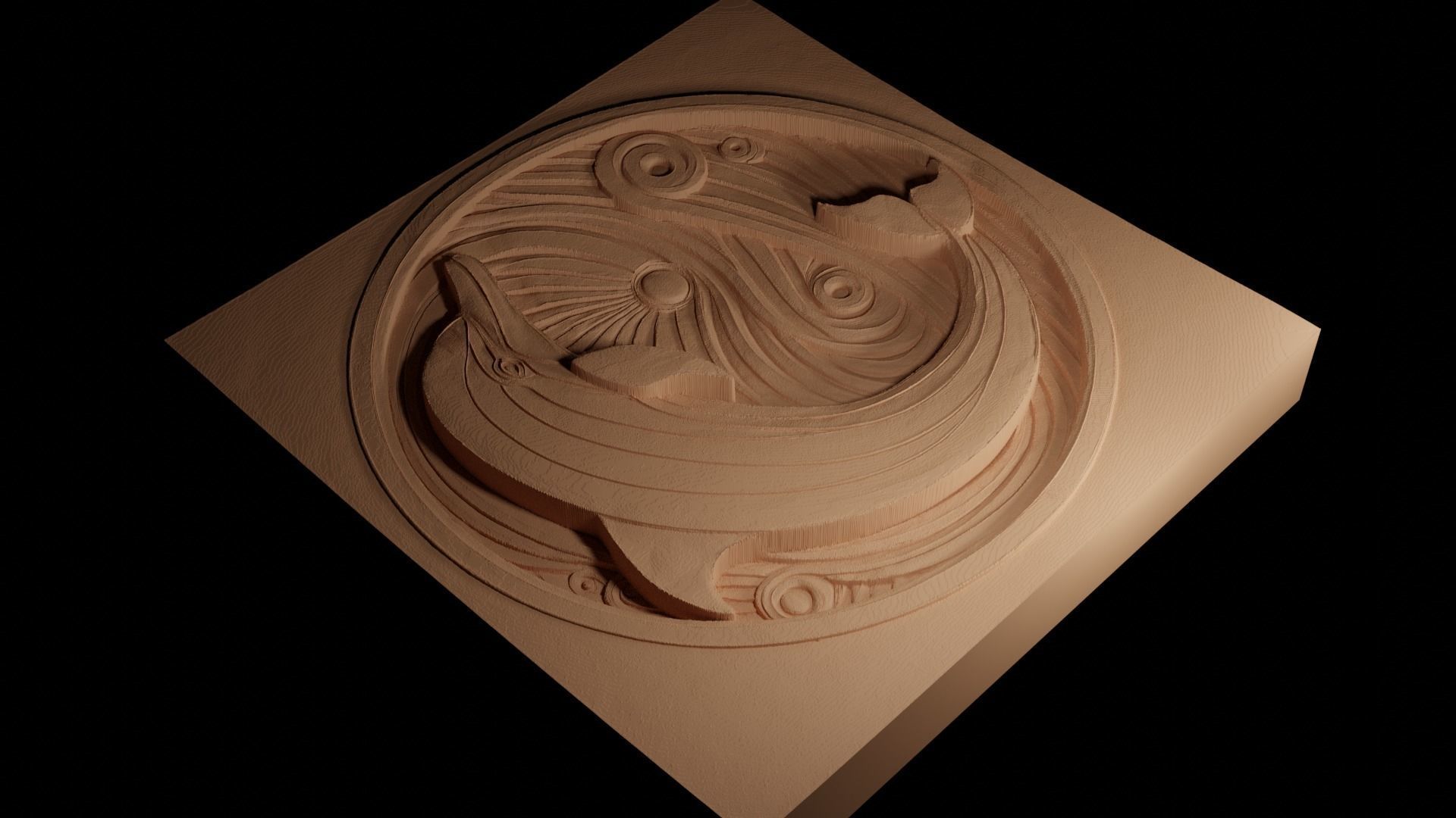 Spinner Dolphin CNC 3d Print High Relief Sand Casting 3D print model_4