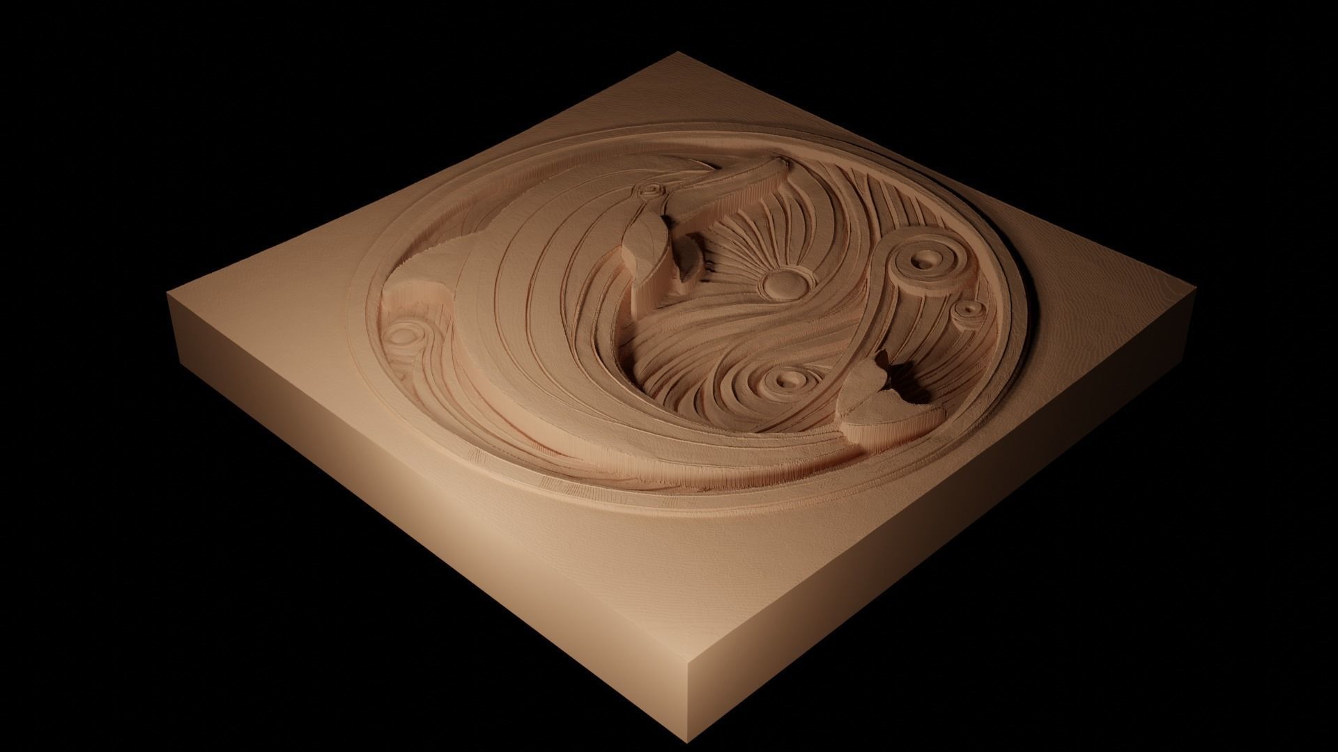 Spinner Dolphin CNC 3d Print High Relief Sand Casting 3D print model_2