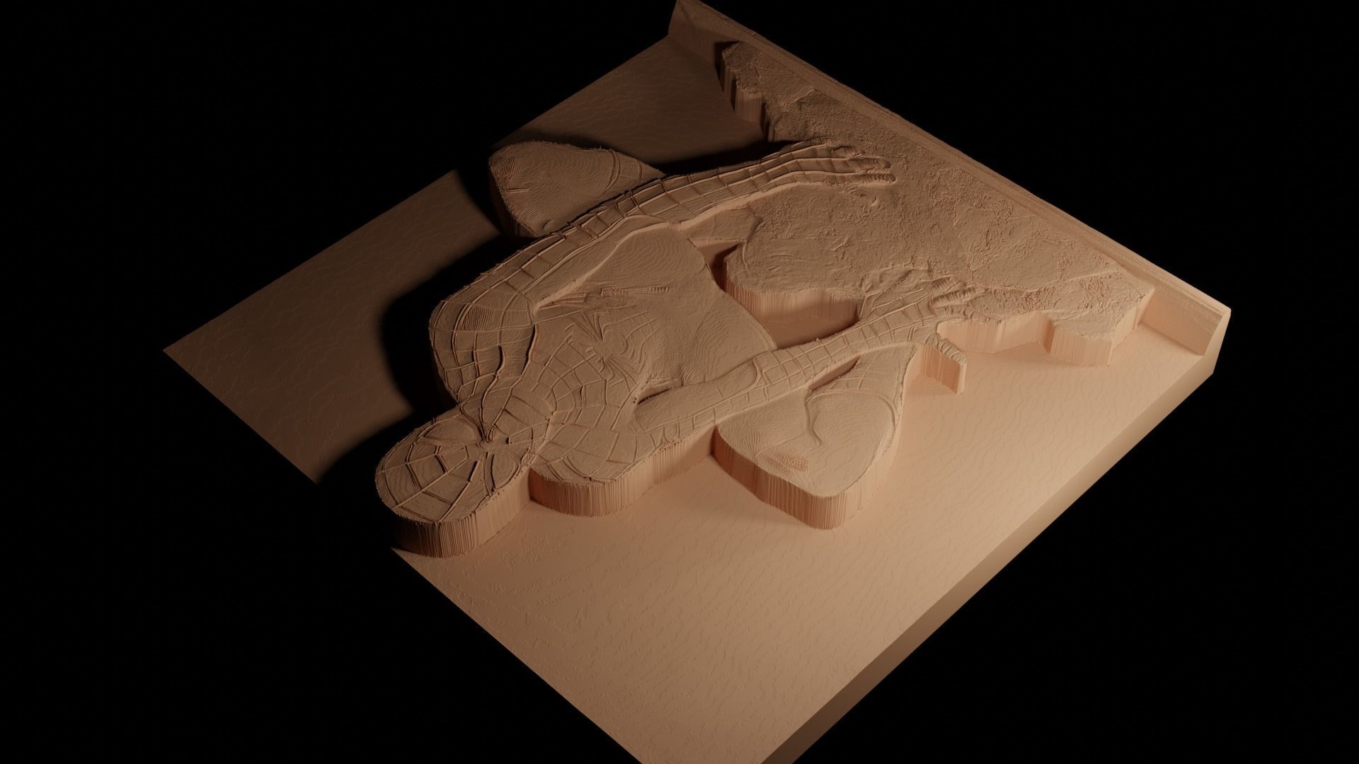 Spider-Man CNC 3d Print High Relief Sand Casting 3D print model_4