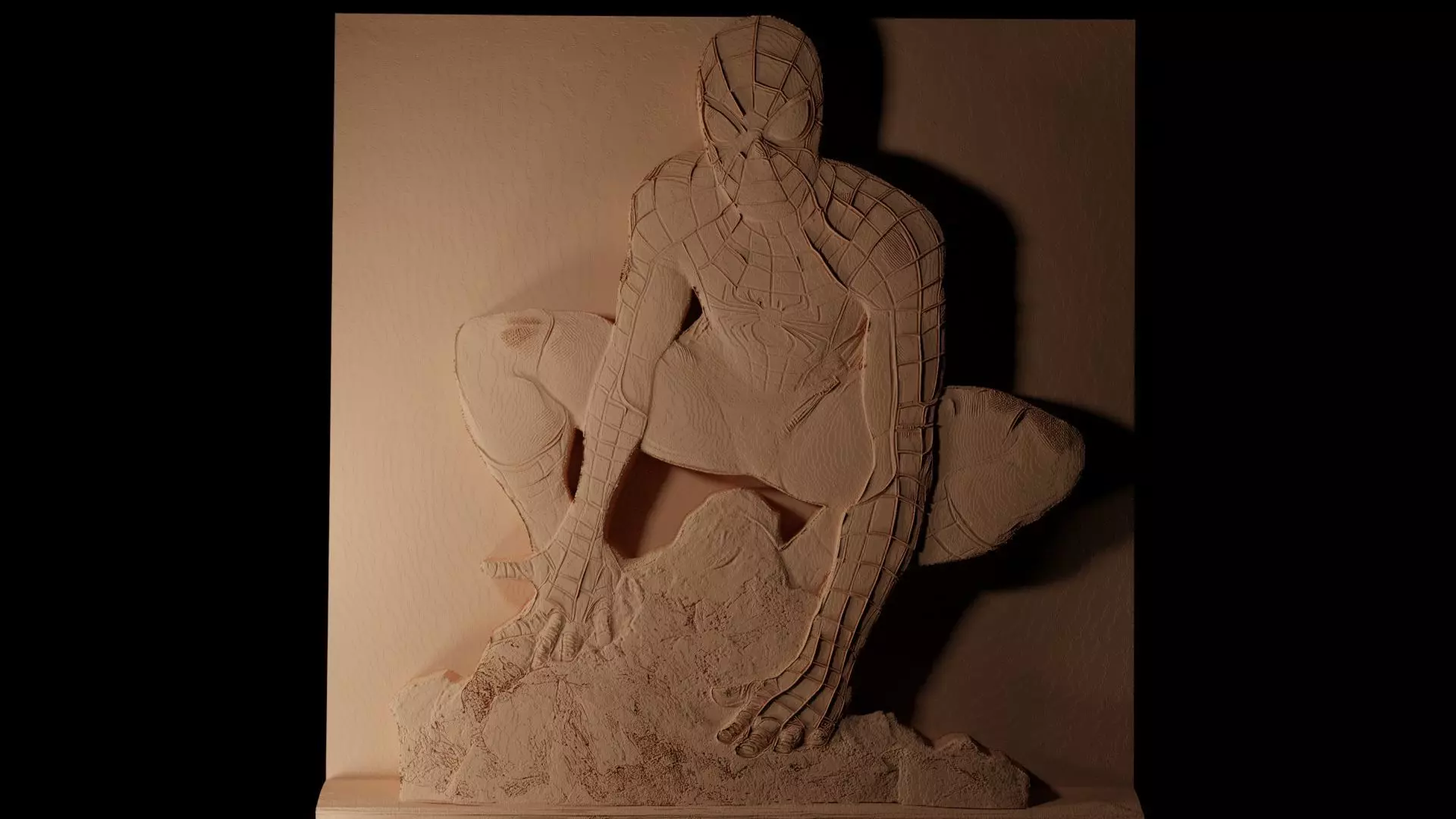 Spider-Man CNC 3d Print High Relief Sand Casting 3D print model_0