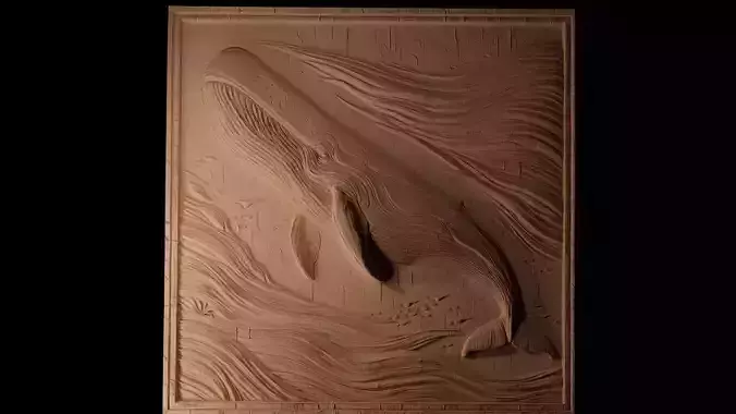 Sperm Whale CNC 3d Print High Relief Sand Casting