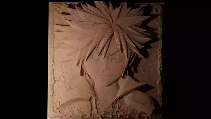 Sora Kingdom Hearts CNC 3d Print High Relief Sand Casting