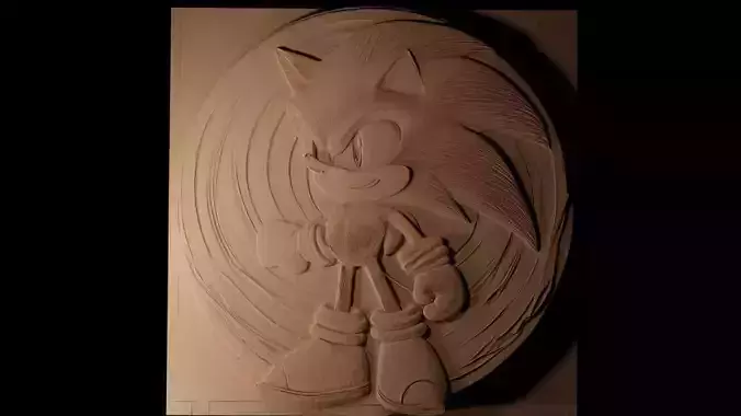 Sonic the Hedgehog CNC 3d Print High Relief Sand Casting