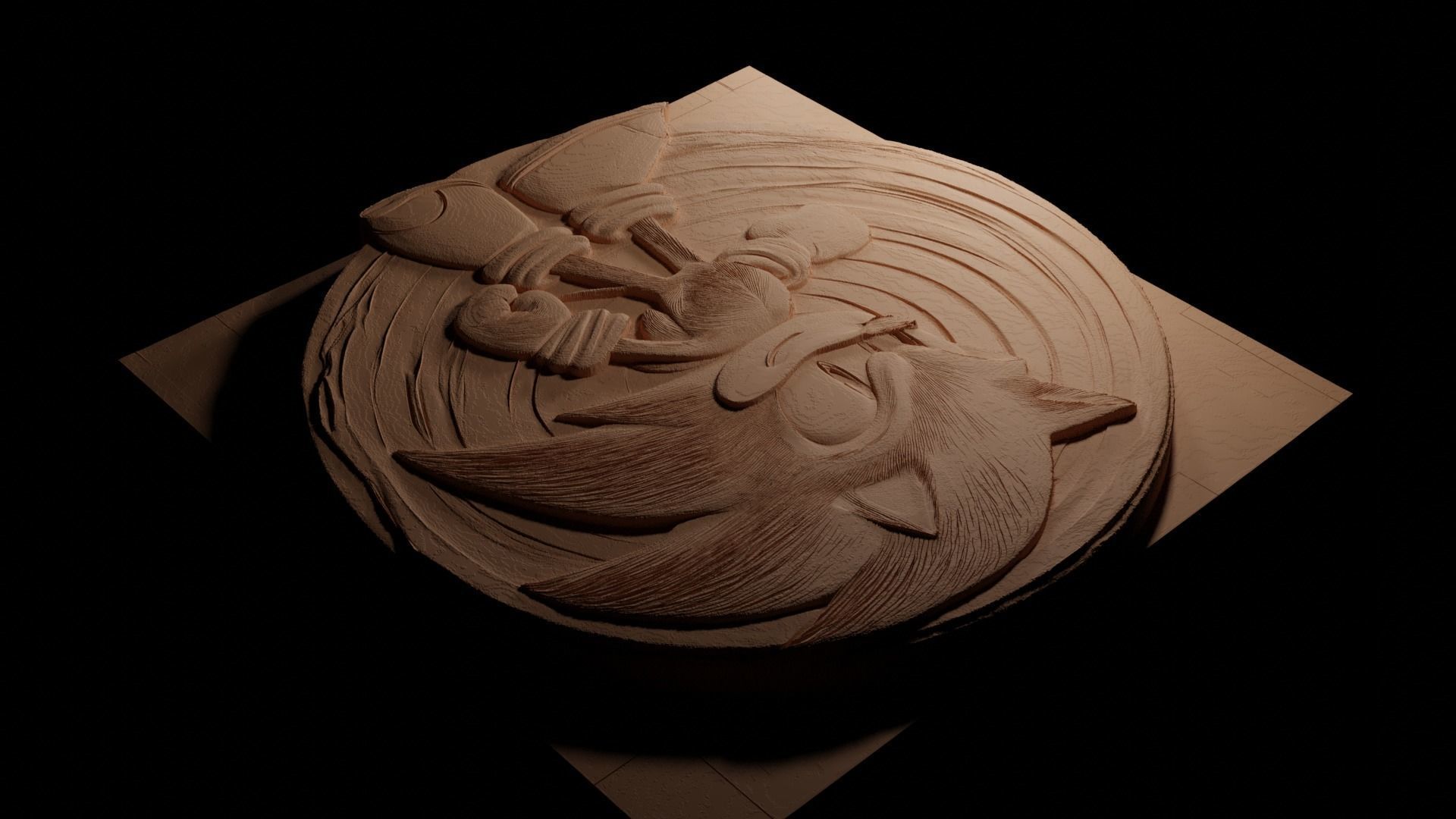 Sonic the Hedgehog CNC 3d Print High Relief Sand Casting 3D print model_3