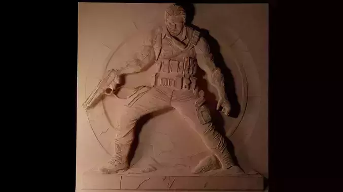 Snake Metal Gear Solid CNC 3d Print High Relief Sand Casting