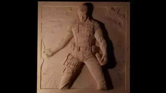 Snake Metal Gear Solid CNC 3d Print High Relief Sand Casting
