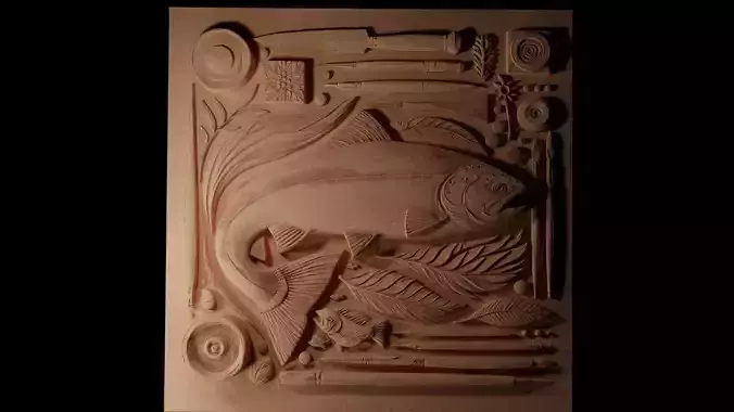 Sockeye Salmon CNC 3d Print High Relief Sand Casting