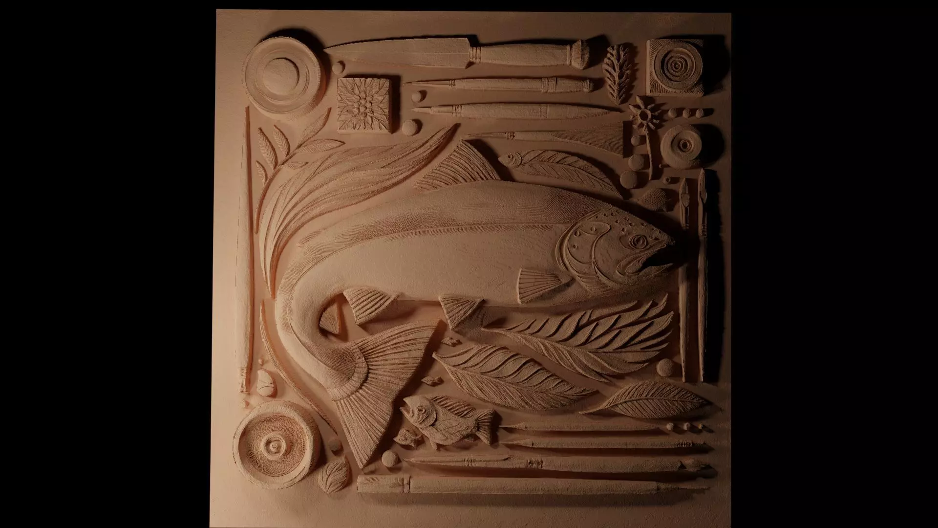 Sockeye Salmon CNC 3d Print High Relief Sand Casting 3D print model_0