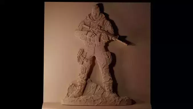 Soap MacTavish Call of Duty CNC Print High Relief Sand Casting