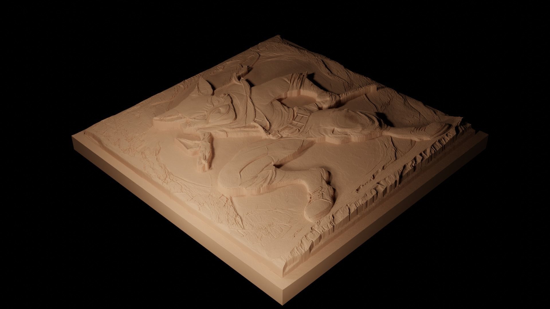 Sly Cooper CNC 3d Print High Relief Sand Casting 3D print model_2