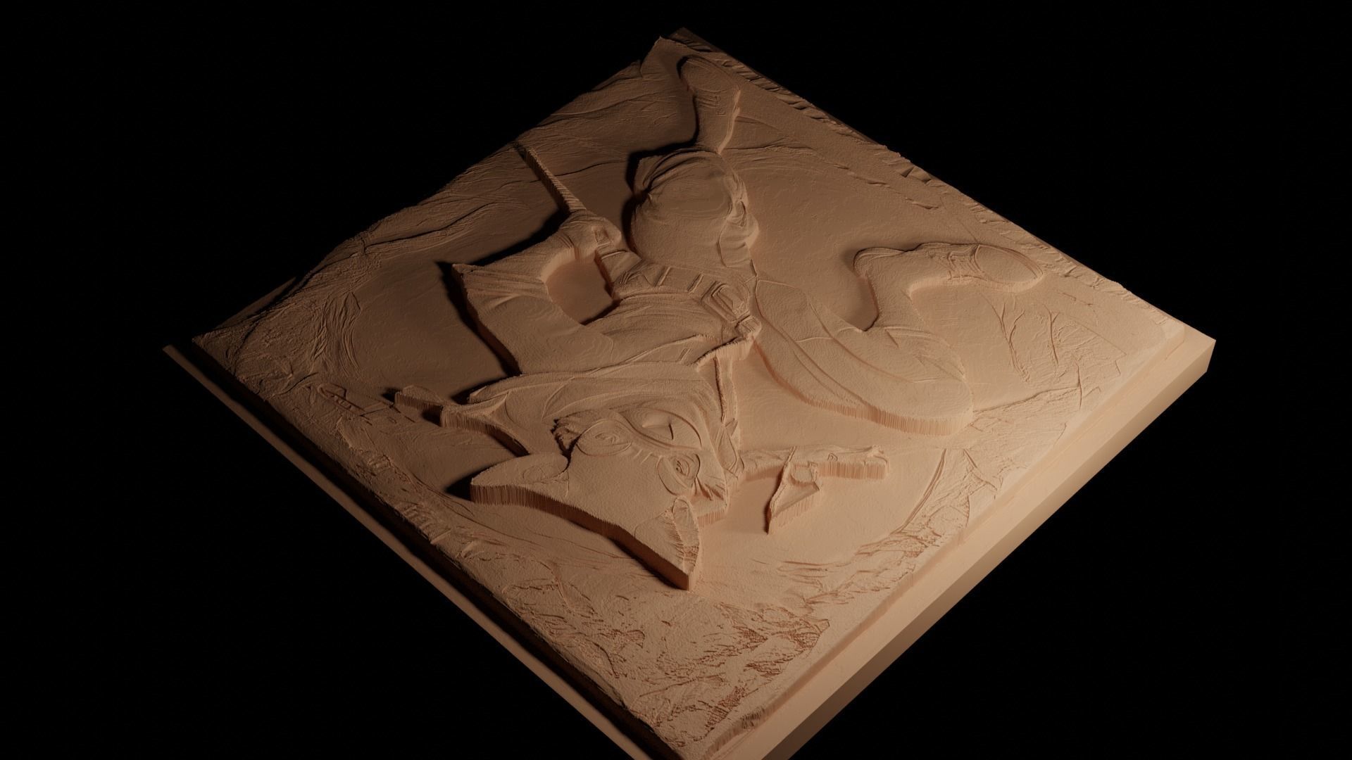 Sly Cooper CNC 3d Print High Relief Sand Casting 3D print model_4