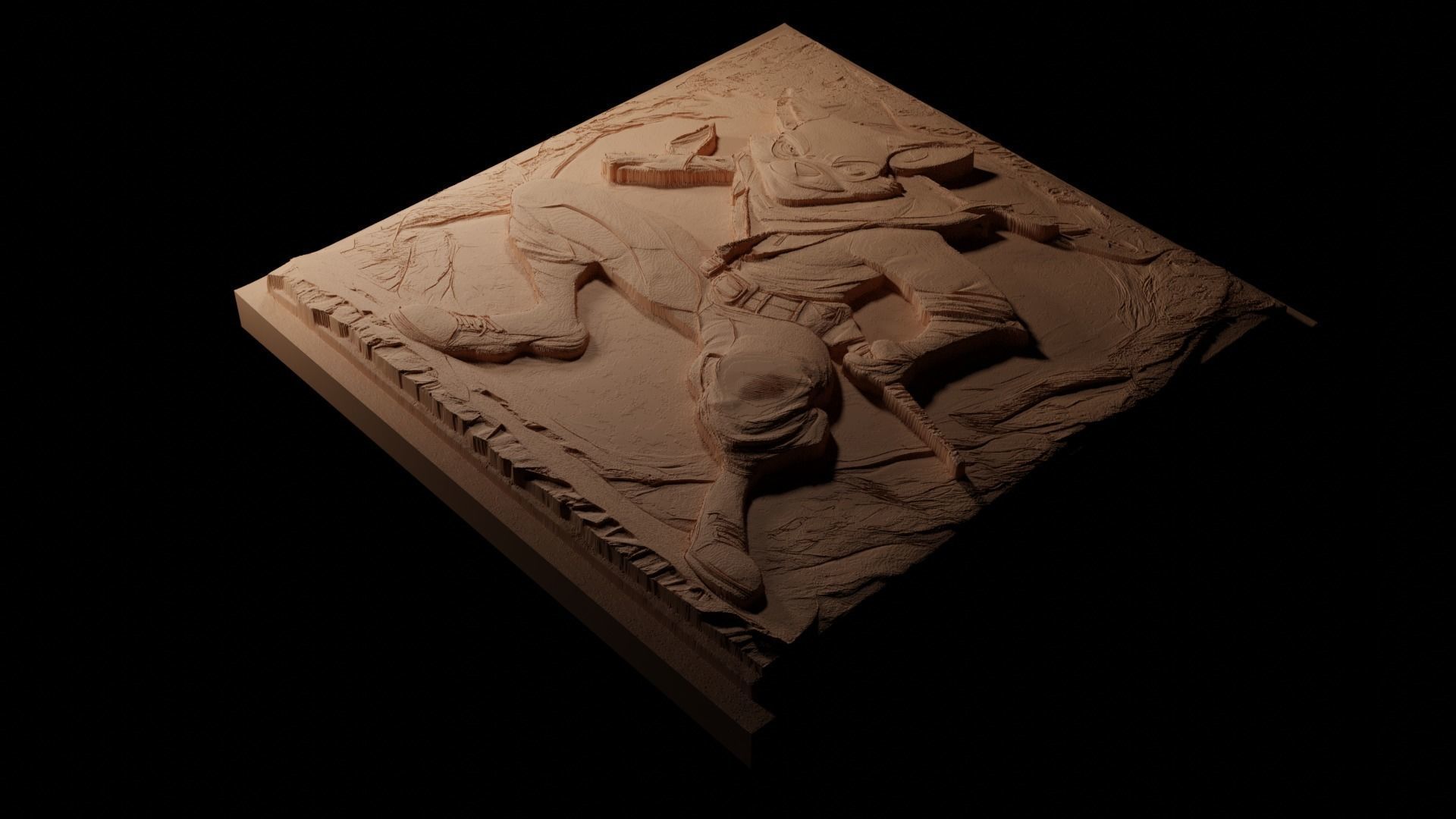 Sly Cooper CNC 3d Print High Relief Sand Casting 3D print model_1