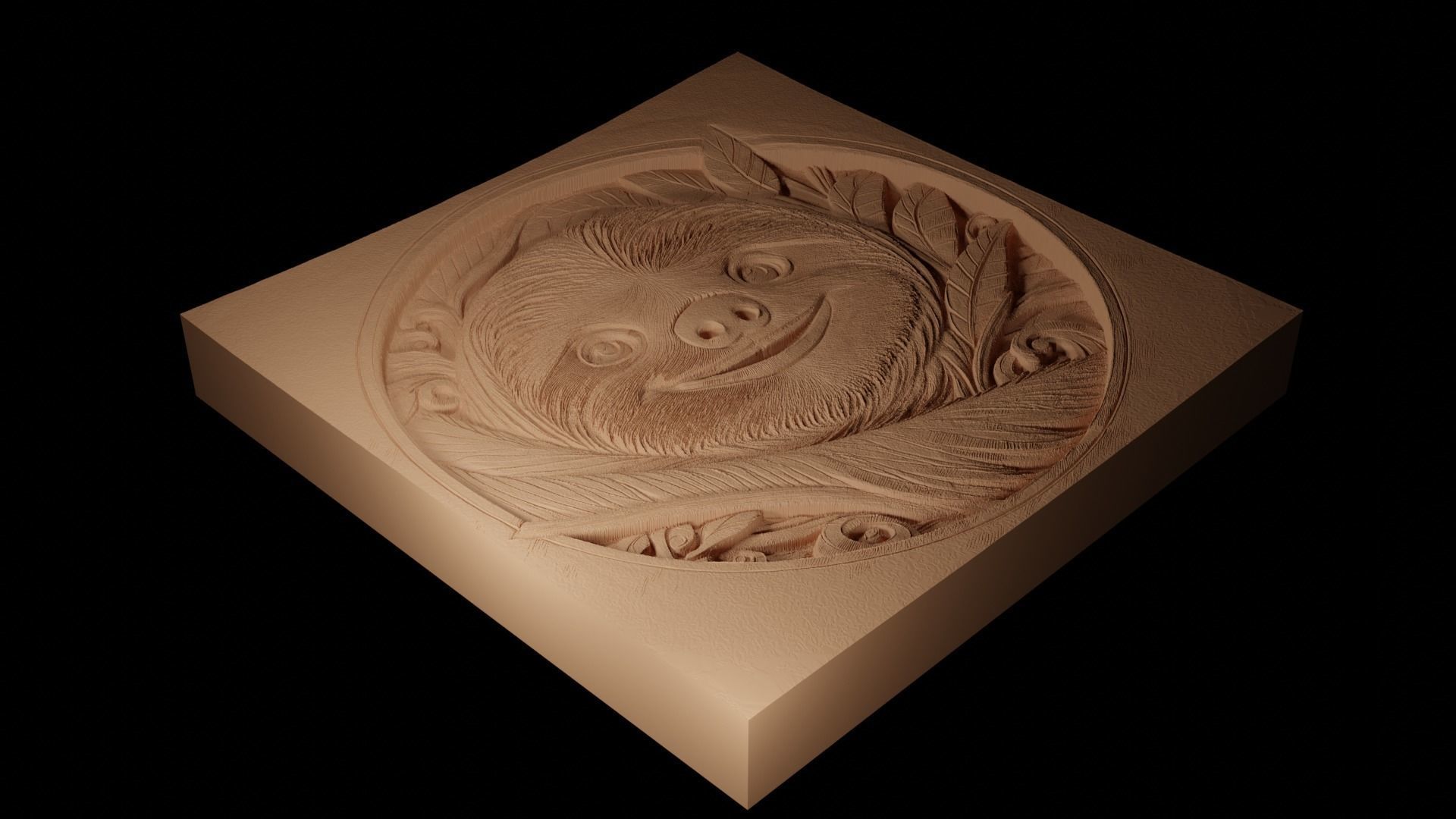 Sloth CNC 3d Print High Relief Sand Casting 3D print model_2