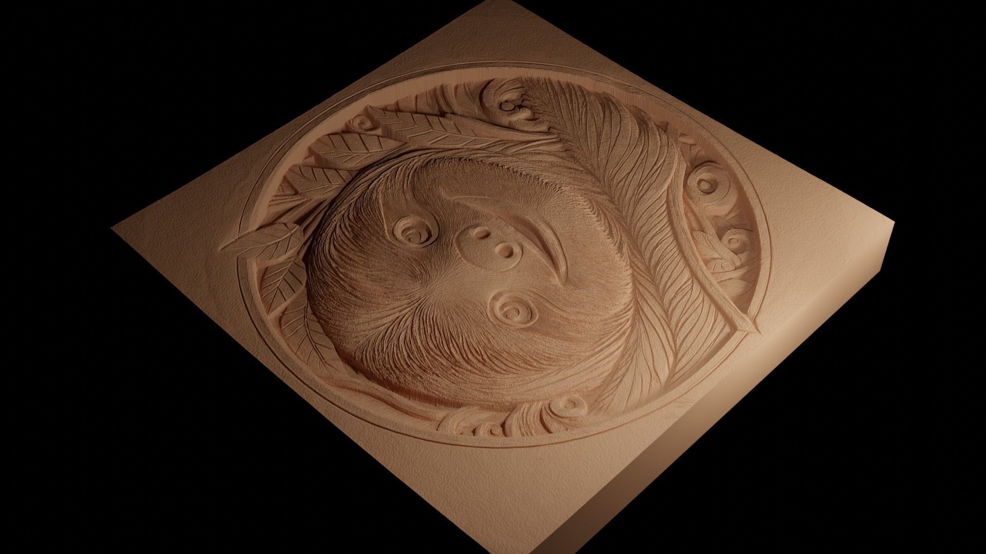 Sloth CNC 3d Print High Relief Sand Casting 3D print model_4
