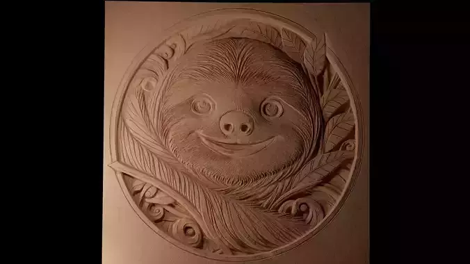 Sloth CNC 3d Print High Relief Sand Casting 3D print model