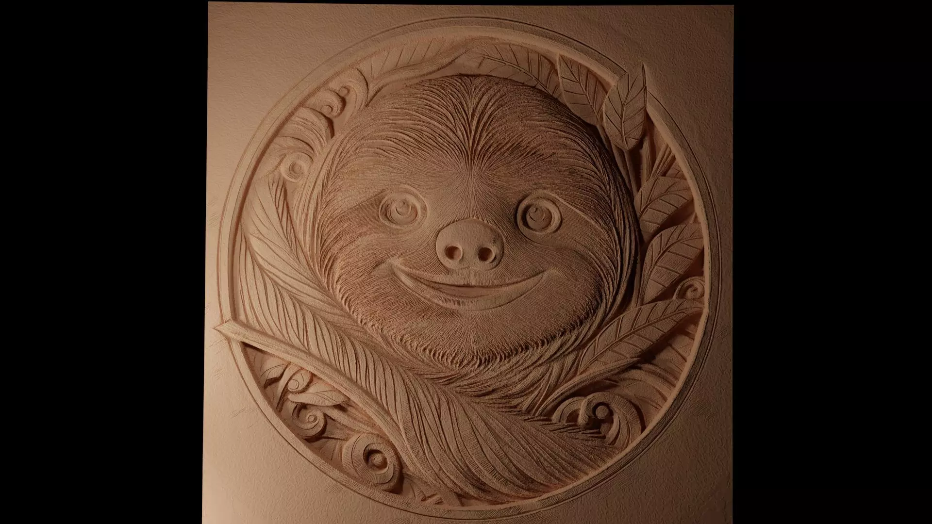 Sloth CNC 3d Print High Relief Sand Casting 3D print model_0