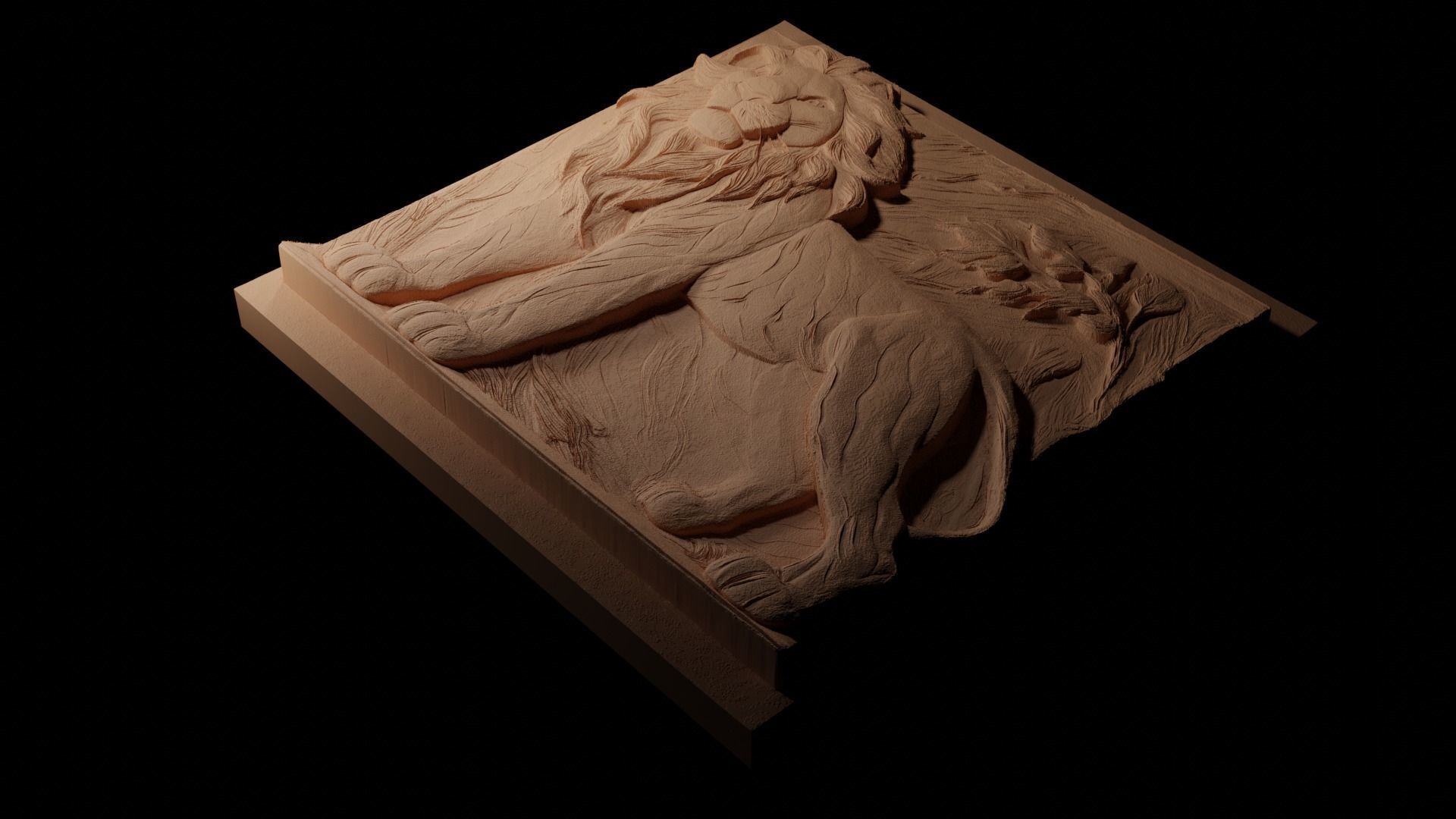 Simba The Lion King CNC 3d Print High Relief Sand Casting 3D print model_1