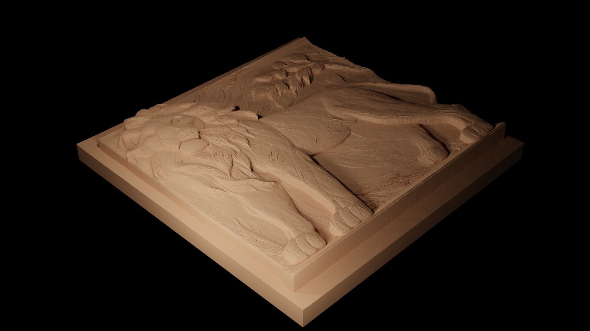 Simba The Lion King CNC 3d Print High Relief Sand Casting 3D print model_2