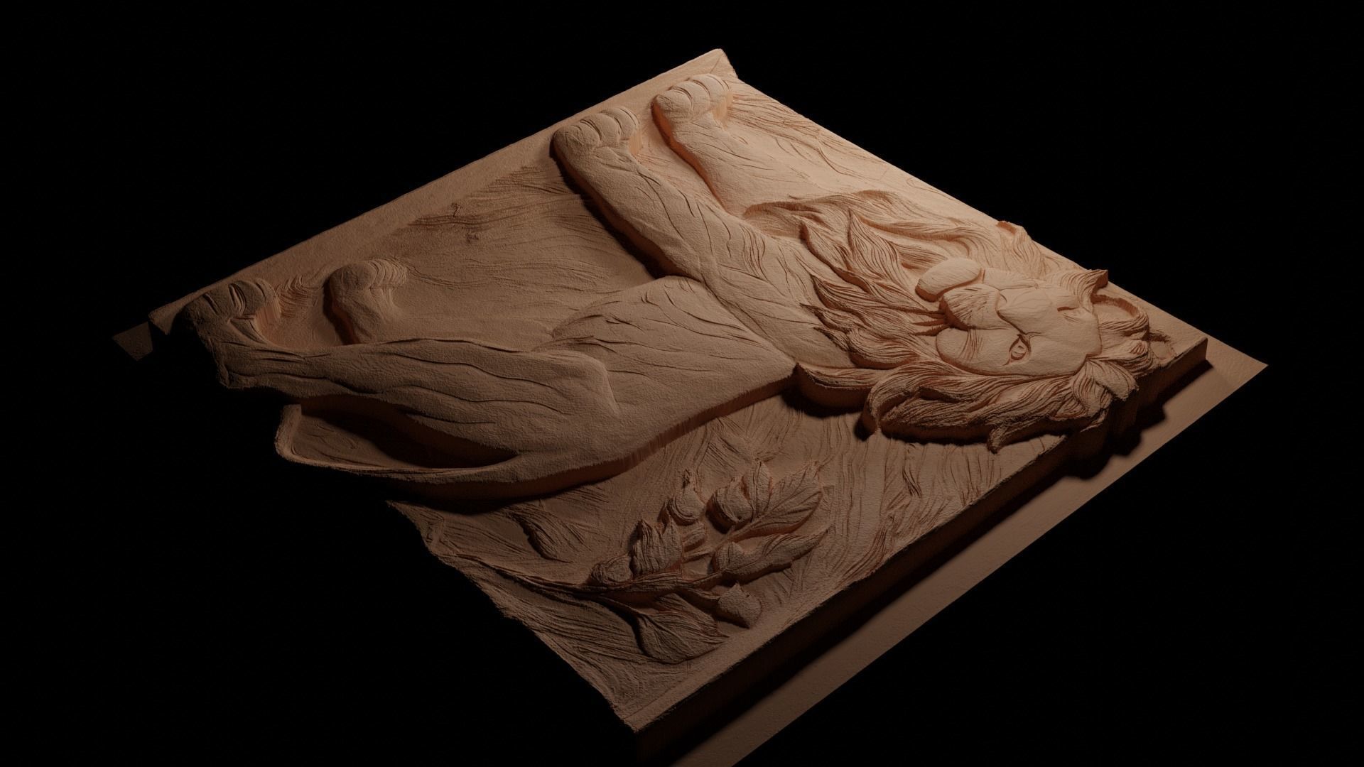 Simba The Lion King CNC 3d Print High Relief Sand Casting 3D print model_3