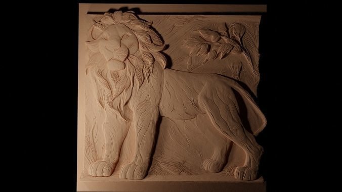 Simba The Lion King CNC 3d Print High Relief Sand Casting 3D print model