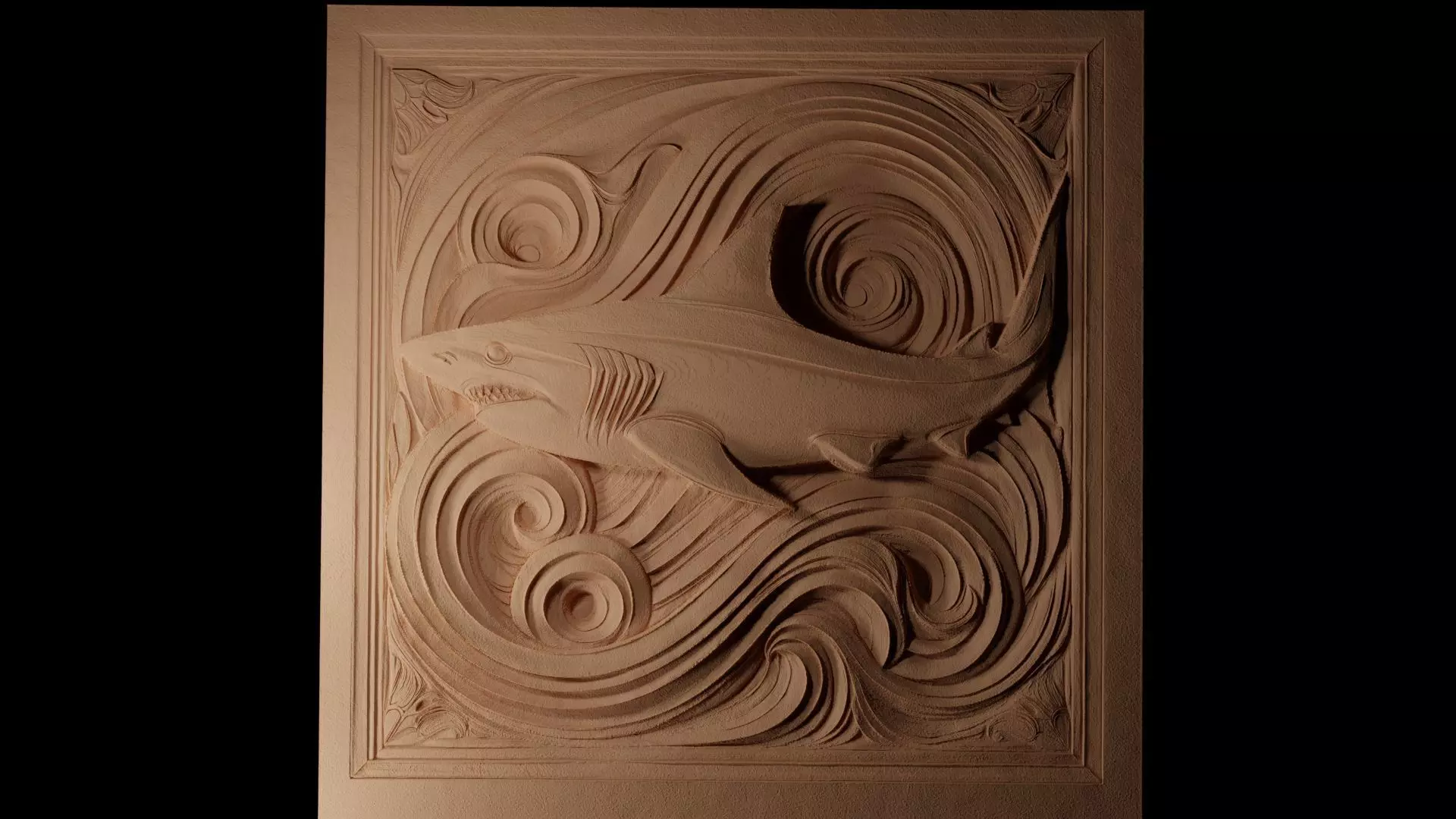 Silky Shark CNC 3d Print High Relief Sand Casting 3D print model_0