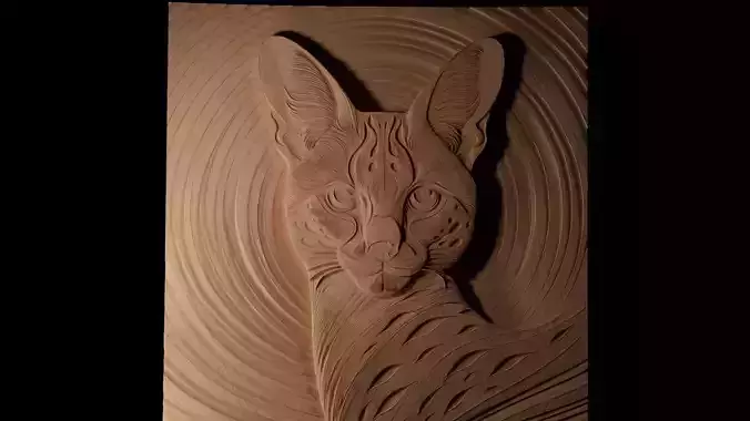 Serval CNC 3d Print High Relief Sand Casting