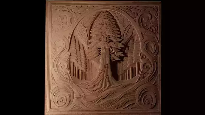 Sequoia Tree CNC 3d Print High Relief Sand Casting