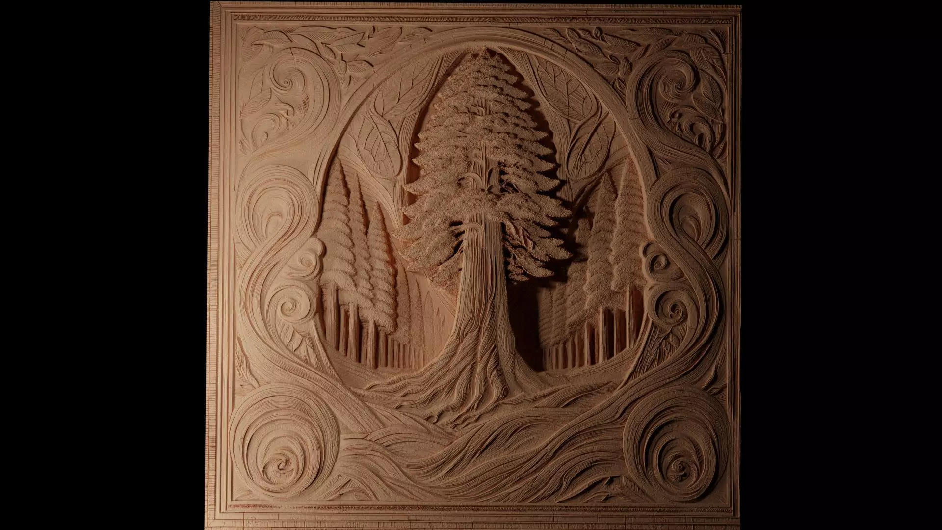 Sequoia Tree CNC 3d Print High Relief Sand Casting 3D print model_0