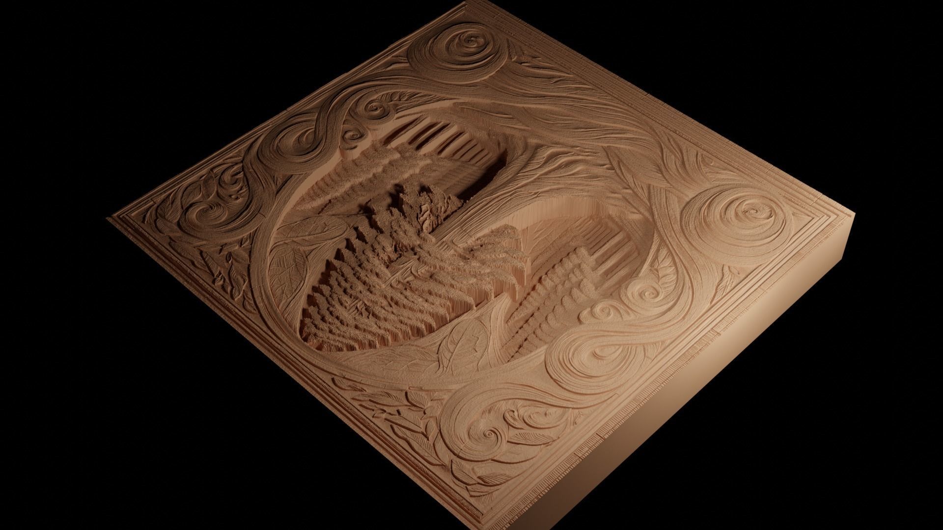 Sequoia Tree CNC 3d Print High Relief Sand Casting 3D print model_4