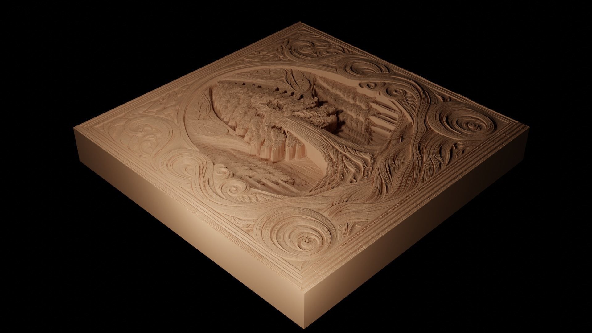 Sequoia Tree CNC 3d Print High Relief Sand Casting 3D print model_2