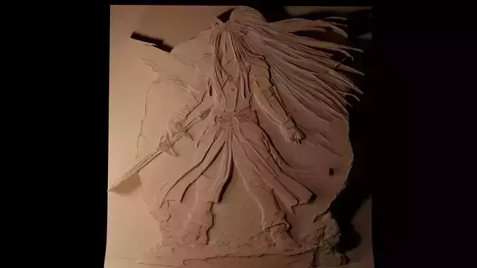Sephiroth Final Fantasy CNC 3d Print High Relief Sand Casting