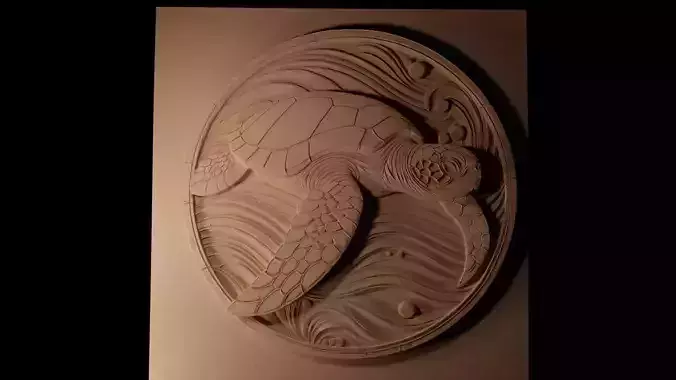 Sea Turtle CNC 3d Print High Relief Sand Casting