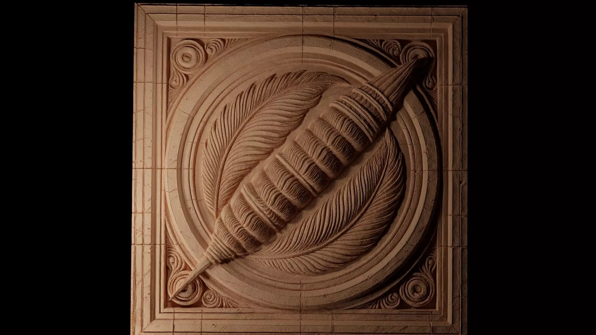 Sea Pen CNC 3d Print High Relief Sand Casting 3D print model_0