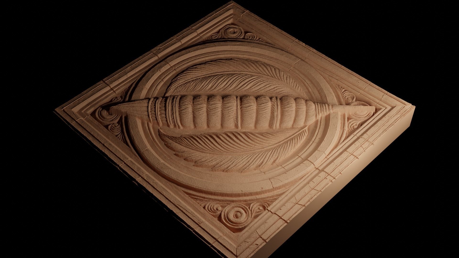 Sea Pen CNC 3d Print High Relief Sand Casting 3D print model_4