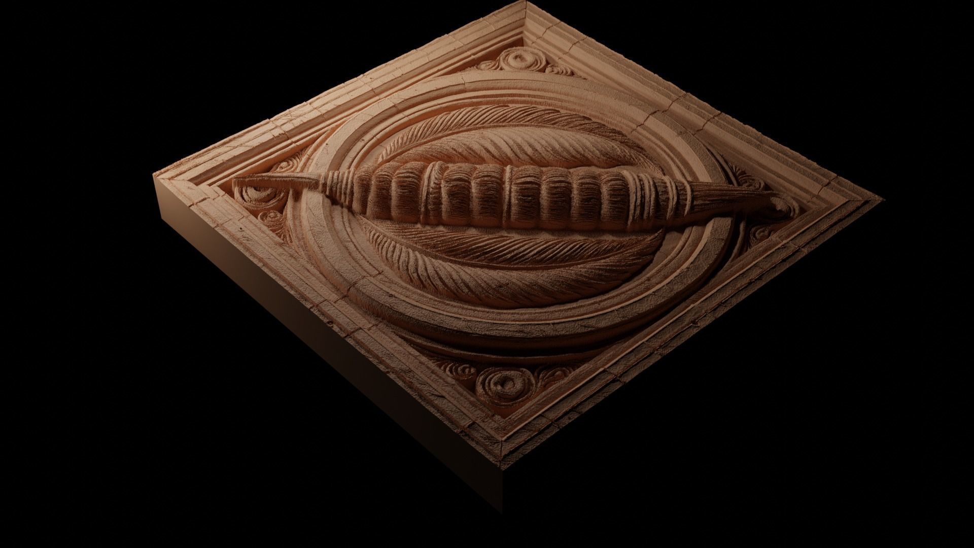 Sea Pen CNC 3d Print High Relief Sand Casting 3D print model_1