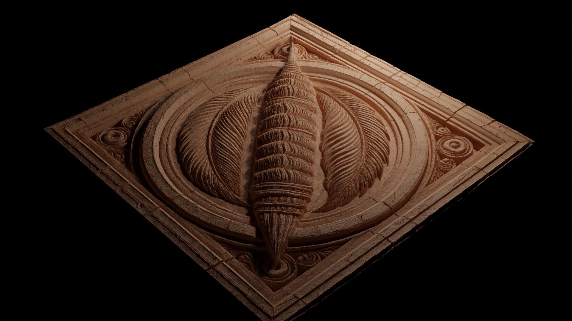 Sea Pen CNC 3d Print High Relief Sand Casting 3D print model_3