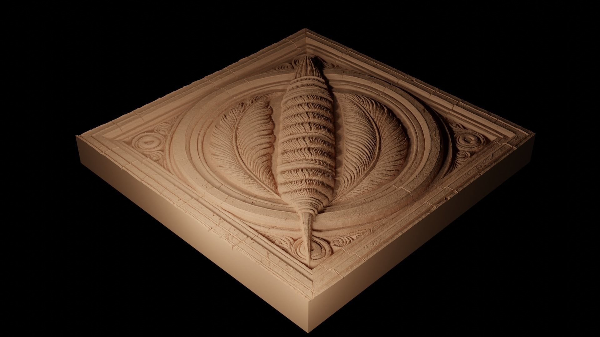 Sea Pen CNC 3d Print High Relief Sand Casting 3D print model_2