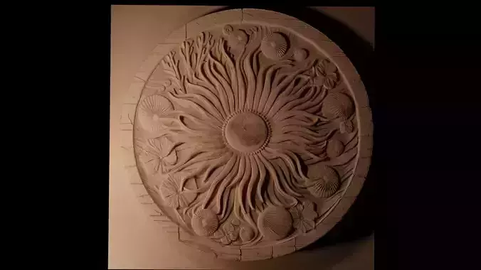 Sea Anemone CNC 3d Print High Relief Sand Casting 3D print model