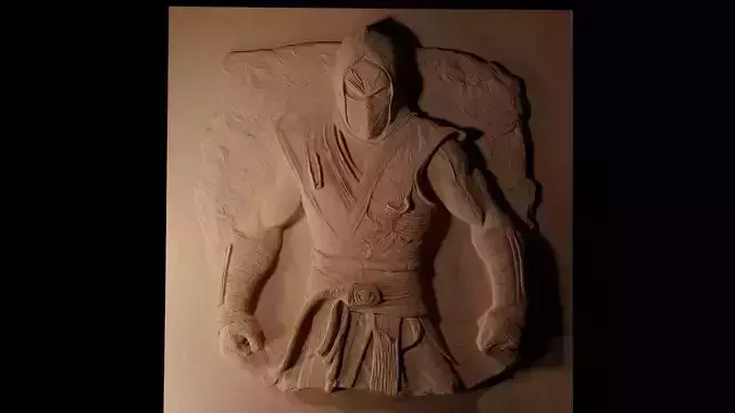 Scorpion Mortal Kombat  CNC 3d Print High Relief Sand Casting