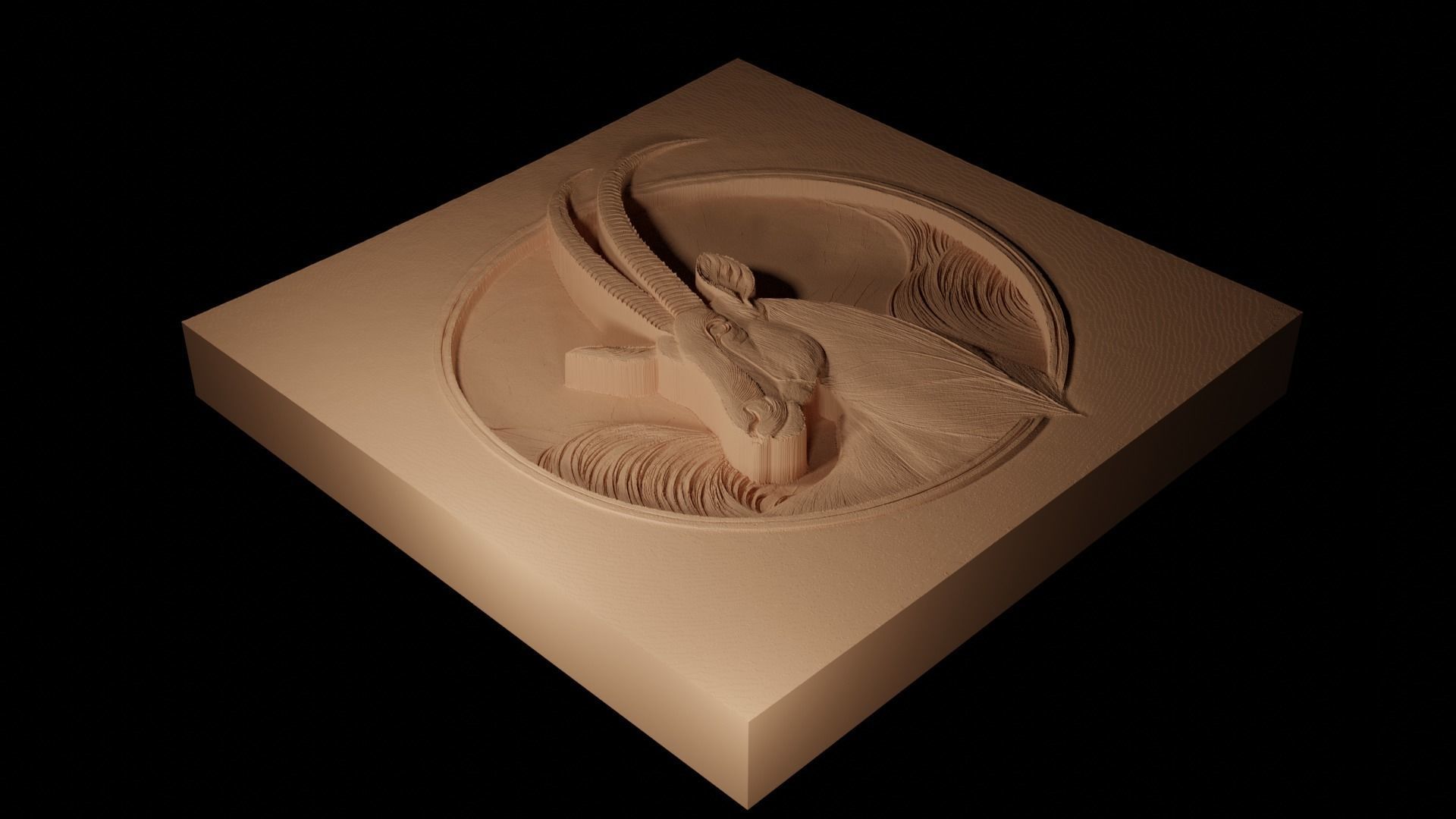 Scimitar Oryx CNC 3d Print High Relief Sand Casting 3D print model_2