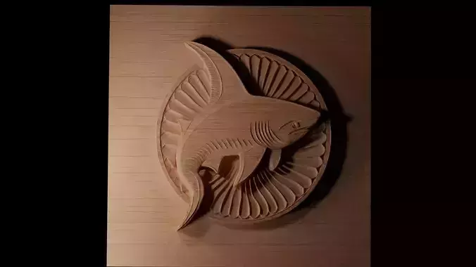 Scalloped Hammerhead CNC 3d Print High Relief Sand Casting 3D print model